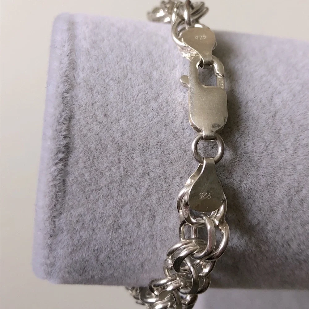 925 Silver 8mm handmade bracelet chain unisex